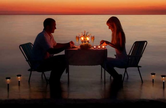 Candlelit evening dinner at Zanzibar Serena Hotel.